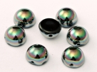 #35b - 1 Dome Bead 10x6mm - jet apricot med