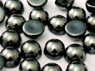 #37b - 1 Dome Bead 10x6mm - jet vacuum hematite full