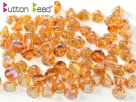 #16.00 50 Stck. Button Beads 4mm Crystal Orange Rainbow