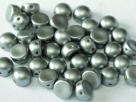 #13 25 Stck. 2-Hole Cabochon 6mm Pastel Lt Gray