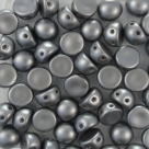 #13 25 Stck. 2-Hole Cabochon 6mm Pastel Lt Gray