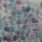 #19 - 20 Glastropfen 4x6mm tr. crystal pink/turquoise multicolor