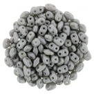 #02.03 - 10g MiniDuo-Beads  Opak Chalk White Grey Luster