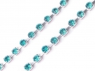 1 m Strasskette blue zirkon Ø ± 3,0mm - silber