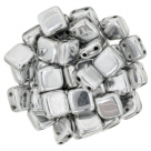 50 Stück Two-Hole Flat Square 6mm - Crystal Labrador Full
