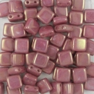 50 Stück Two-Hole Flat Square 6mm - alabaster lustered vega