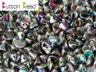 #46.06 50 Stck. Button Beads 4mm Jet Full Vitrail Green