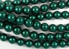 #45.0 1 Strang - 6,0 mm Glaswachsperlen - deep emerald
