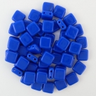 50 Stück Two-Hole Flat Square 6mm - Opak Blue