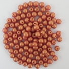 #01.02 50 Stck. Perlen rund Ø 4 mm - GoldShine - Burnt Orange