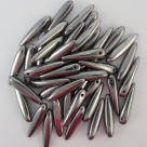 #11.00 - 20 Stck. Thorn Beads 5x16mm Jet Full Chrom