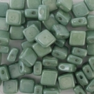 25 Stück Two-Hole Silky Beads (glatt) 6mm - Alabaster Green Lust