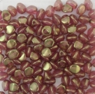 #00.06 - 50 Stck. Pinch-Bead 4x3mm - crystal dk pink gold luster