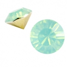 #13.01 - 2 Stück Chaton 6,5 mm (SS29) - crysolite green opal