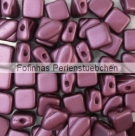 25 Stück Two-Hole Silky Beads 6mm - Alabaster Pastel Burgundy