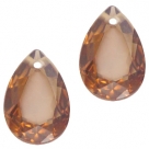 1 Tropfen facetiert 14x10x7mm (LxBxH) - opal smoke topaz