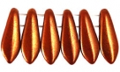 #17 - 30 czMates Dagger 16*5 mm Opaque Red/Bronze Luster Iris