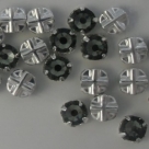 Swarovski® crystals -  Rose Montées (SS16) - black diamond - silver-plated (53102),