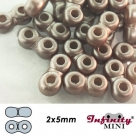 2 g - Infinity-Mini Beads - 2x5mm - alabaster pastel lt. brown