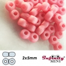 2 g - Infinity-Mini Beads - 2x5mm - alabaster pastel matte pink