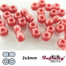 2 g - Infinity-Mini Beads - 2x5mm - alabaster pastel dk coral