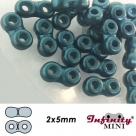 2 g - Infinity-Mini Beads - 2x5mm - alabaster pastel petrol