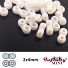 2 g - Infinity-Mini Beads - 2x5mm - alabaster pastel white