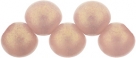 #51.08 1 Strang Perlen rund Top Hole - Sueded Gold Milky Pink - Ø 6 mm