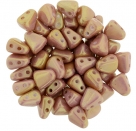 #02.02 - 25 Stck. NIB-BIT-Beads 6x5mm - White Luster - Metallic Pink