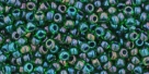 10 g TOHO Seed Beads 11/0 TR-11-0249 - Inside-Color Peridot/Emerald-Lined (E)