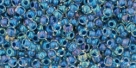 10 g TOHO Seed Beads 11/0 TR-11-0188 - Inside-Color Luster Crystal/Capri Blue-Lined (E)