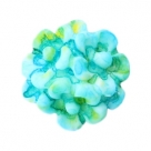 #24b - 5 Stück Resin Flower-Bouquet Beads ca. 10 mm - Aquarell-Painted - turquoise yellow