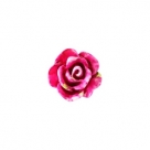 #25c - 5 Stück Resin Rose Beads ca. 6 mm - Aquarell-Painted - dk fuchsia green