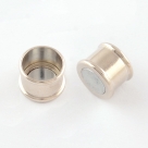 Magnet-Endkappen Bamboo - 19x14 mm Platinum Farben