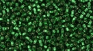 5g TOHO Square Hole SeedBeads 15/0 TR-15S-36 Silver-Lined Green Emerald