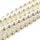1 Strang - 10,0 mm Glaswachsperlen - white pearl