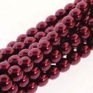 1 Strang - 08,0 mm Glaswachsperlen - burgundy