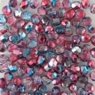 #102.03 50 Stück - 4,0 mm Glasschliffperlen - Crystal Half Labrador - Dual Coated - Aqua/Fuchsia