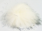 1 Stück Faux Fur PomPom - white black