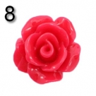 #08a - 5 Stück Resin Rose Beads ca. 10x6 mm - raspberry - shiny