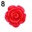 #08 - 5 Stück Resin Rose Beads ca. 10x6 mm - raspberry - matt