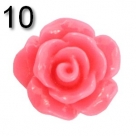 #10a - 5 Stück Resin Rose Beads ca. 10x6 mm - hot pink - shiny