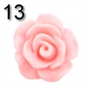 #13 - 5 Stück Resin Rose Beads ca. 10x6 mm - lt pink - matt