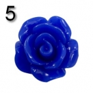 #05a - 5 Stück Resin Rose Beads ca. 10x6 mm - cobalt blue - shiny