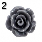 #02a - 5 Stück Resin Rose Beads ca. 10x6 mm - dk grey - shiny