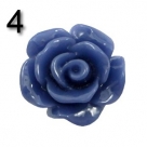 #04a - 5 Stück Resin Rose Beads ca. 10x6 mm - navy blue - shiny