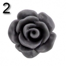 #02 - 5 Stück Resin Rose Beads ca. 10x6 mm - dk grey - matt