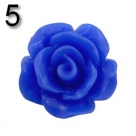 #05 - 5 Stück Resin Rose Beads ca. 10x6 mm - cobalt blue - matt