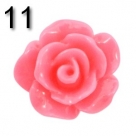 #11a - 5 Stück Resin Rose Beads ca. 10x6 mm - lt hot pink - shiny