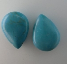 5 Stück  gefärbter synthetischer Turquoise-Tropfen, turquoise, 25x18x8.5mm, Hole: 1mm;